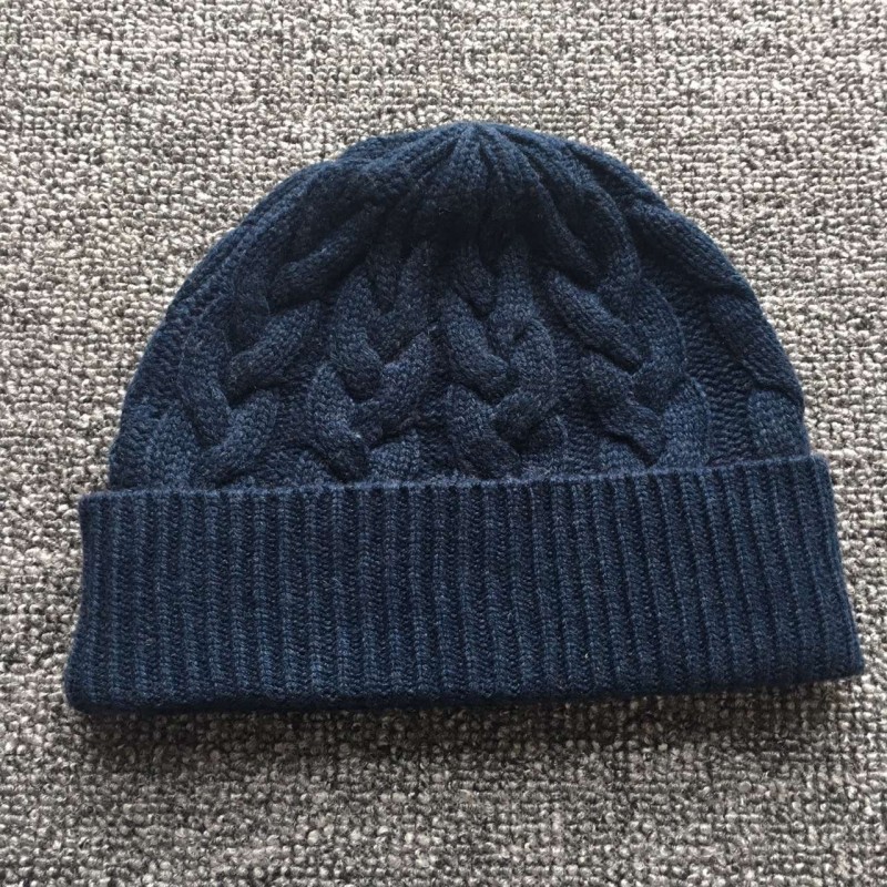 Pure Cashmere Hat Blue Black Winter Cashmere Hat 